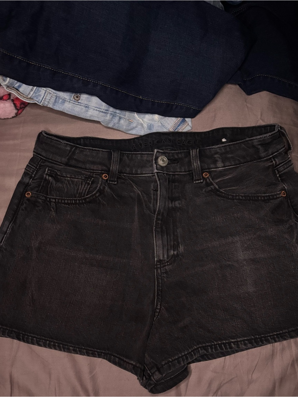 American Eagle Outfitters Black relaxed Denim Shorts